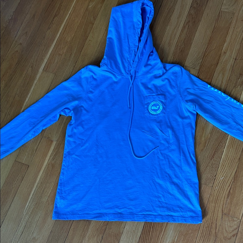 Vineyard Vines Light Blue Hooded Long Sleeve Tee